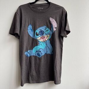 Disney Unisex Gray Short Sleeve Lilo And Stitch Graphic Tee Medium